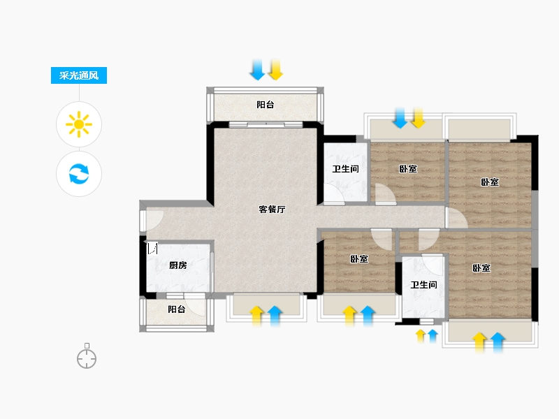 广东省-清远市-恒福山湖峰境-82.93-户型库-采光通风