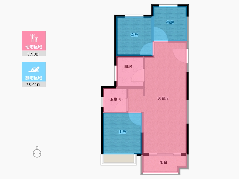 山东省-潍坊市-金科集美天宸-81.99-户型库-动静分区