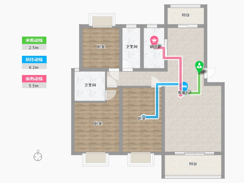 湖南省-衡阳市-金湘富都-100.98-户型库-动静线