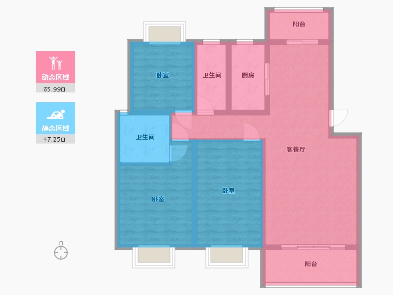 湖南省-衡阳市-金湘富都-100.98-户型库-动静分区