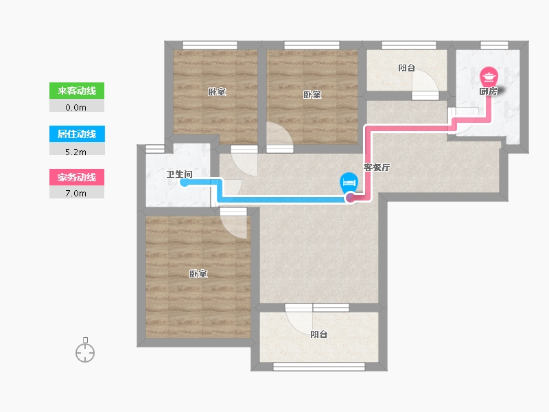 陕西省-西安市-满堂悦MOMΛ-67.12-户型库-动静线