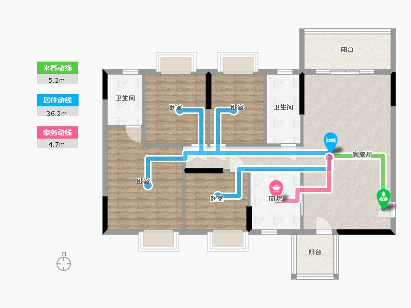 湖南省-衡阳市-珠江·愉景雅苑-114.44-户型库-动静线