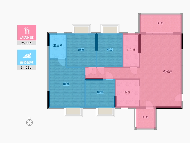 湖南省-衡阳市-珠江·愉景雅苑-114.44-户型库-动静分区