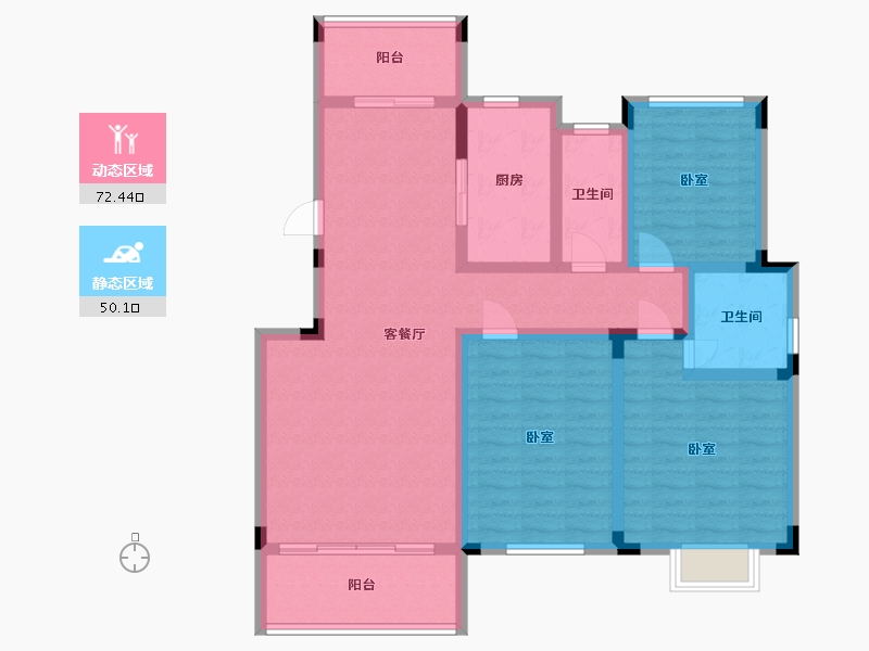 湖南省-衡阳市-金湘富都-108.92-户型库-动静分区