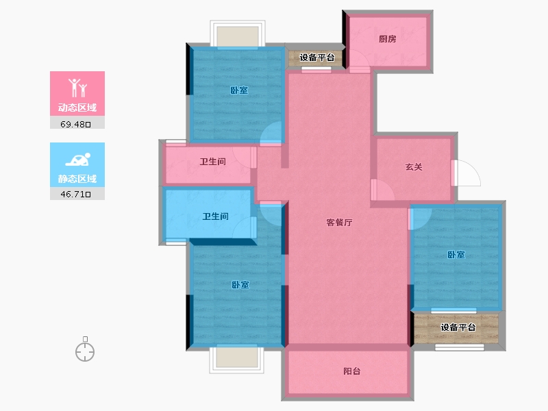 湖南省-常德市-月亮岛-106.83-户型库-动静分区