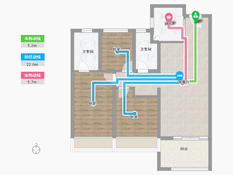 浙江省-嘉兴市-路劲嘉禾金茂府-82.00-户型库-动静线