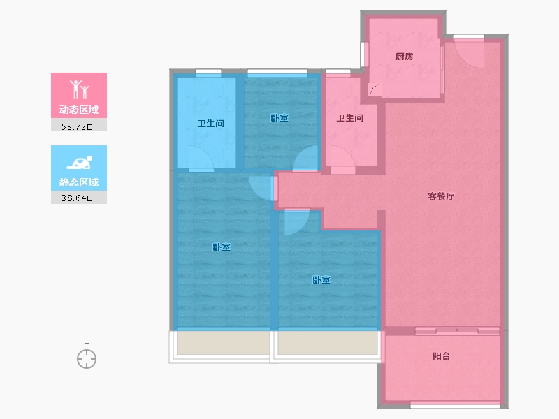 浙江省-嘉兴市-路劲嘉禾金茂府-82.00-户型库-动静分区