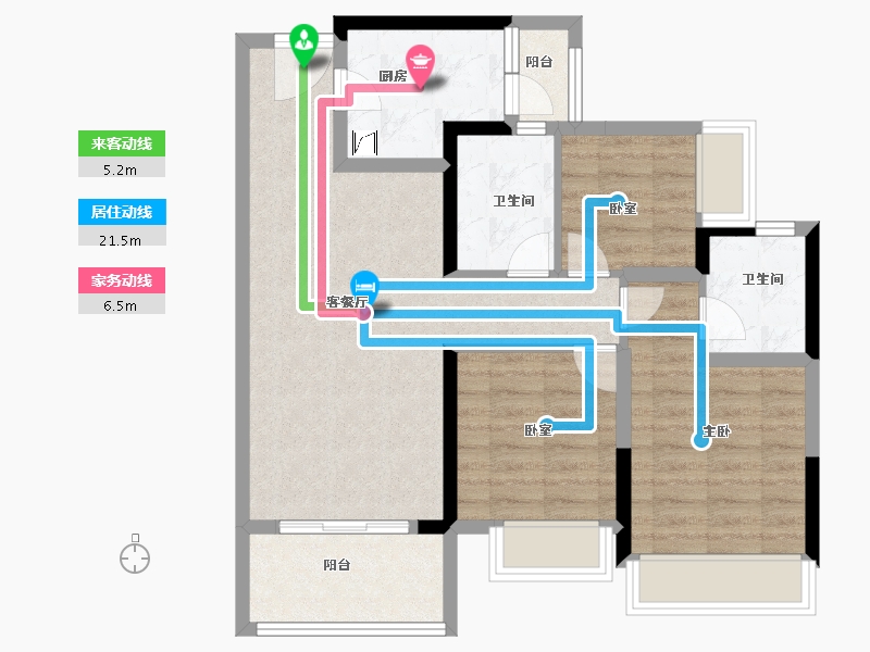 广东省-佛山市-新城香悦公馆-77.00-户型库-动静线