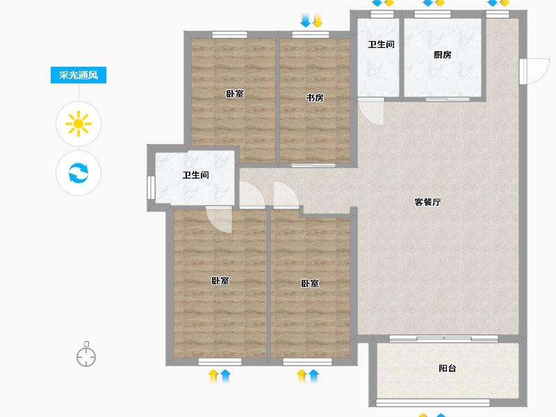 福建省-福州市-金辉中央铭著-114.08-户型库-采光通风