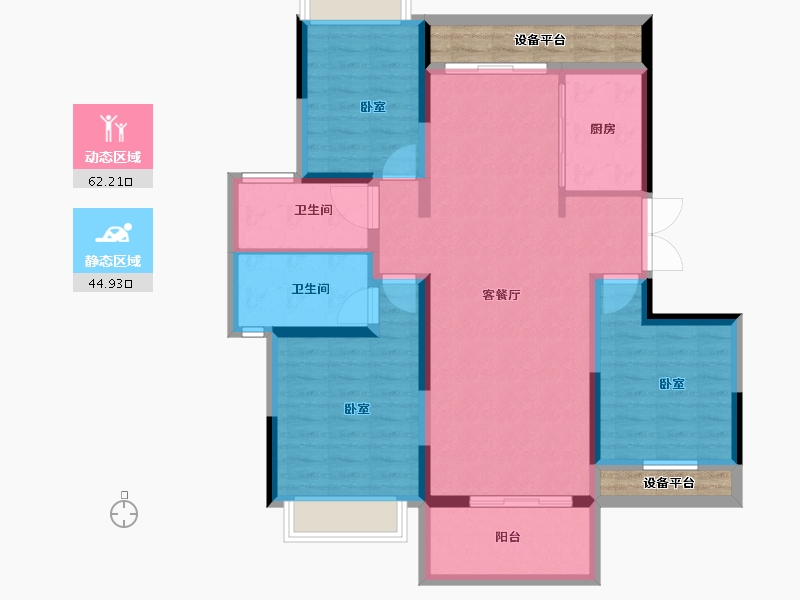 湖南省-常德市-月亮岛-103.00-户型库-动静分区