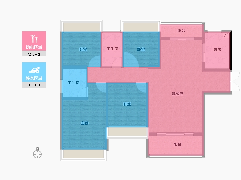 湖南省-娄底市-宁邦中心二期公园里-116.00-户型库-动静分区