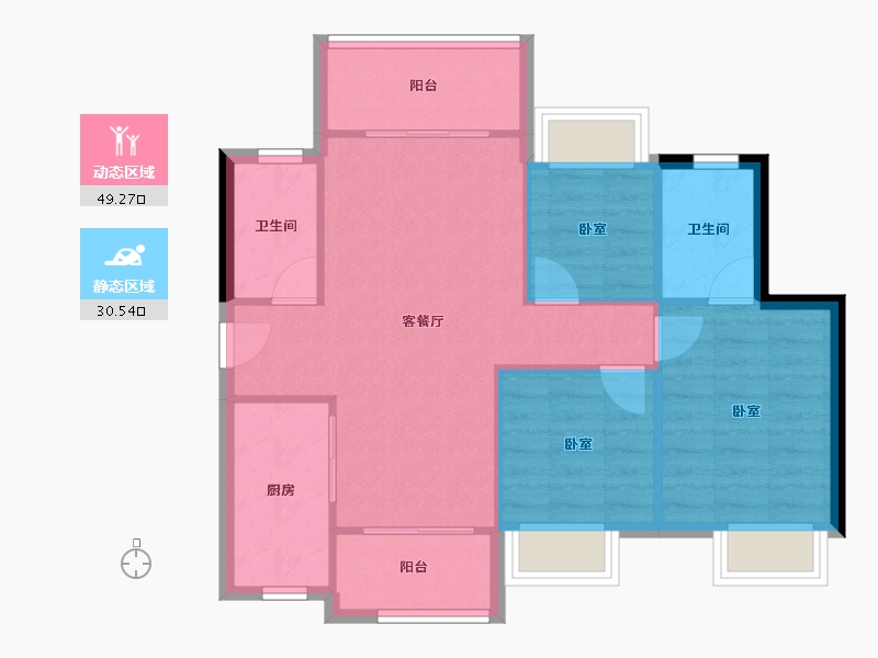 广东省-江门市-时代春树里-72.33-户型库-动静分区