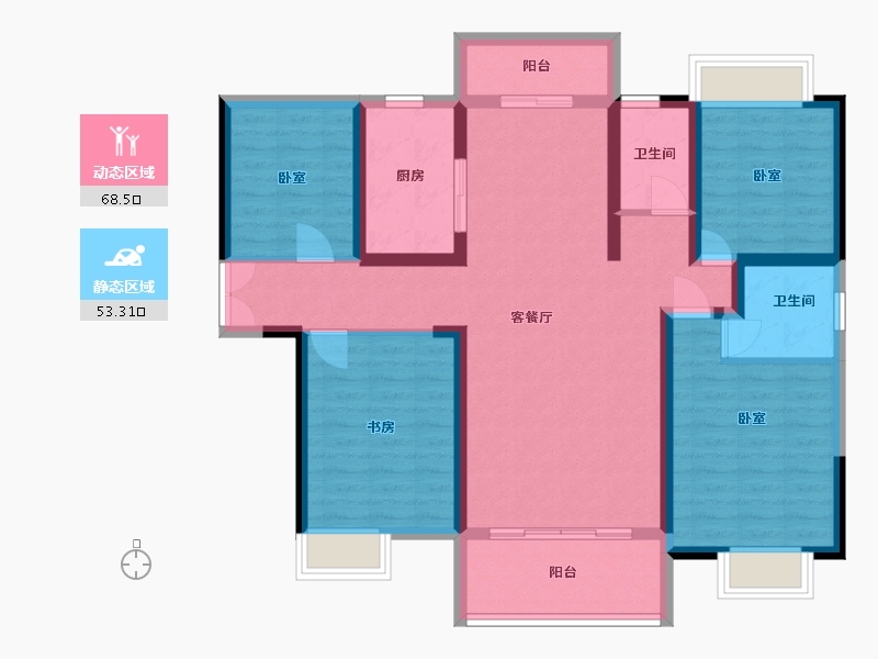 湖南省-郴州市-九悦城-108.41-户型库-动静分区