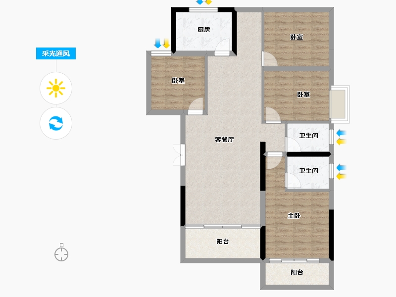 湖南省-衡阳市-泰宇·盛世名都-103.28-户型库-采光通风