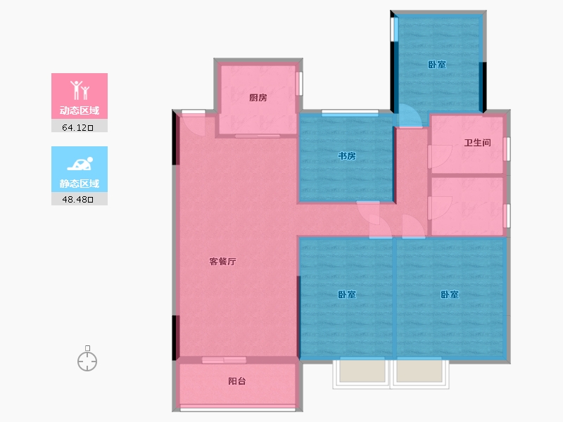 浙江省-湖州市-中梁首府-102.50-户型库-动静分区