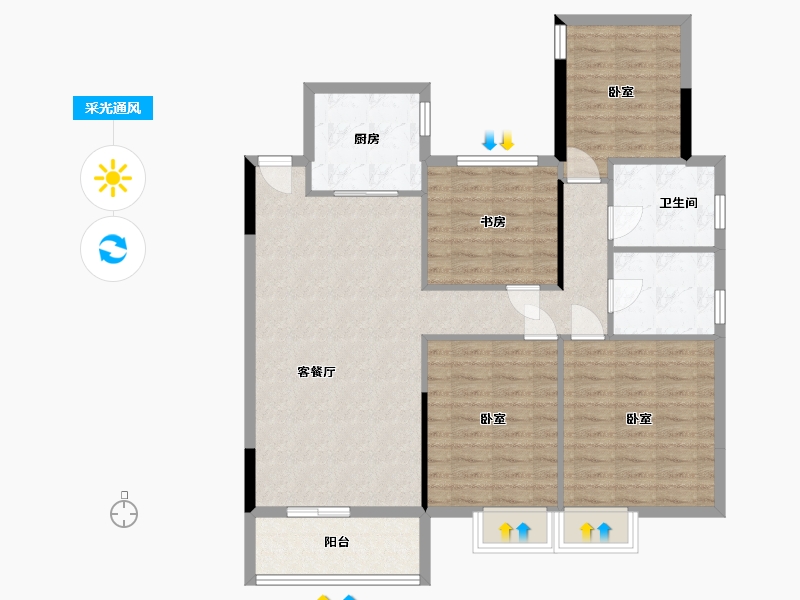 浙江省-湖州市-中梁首府-102.50-户型库-采光通风