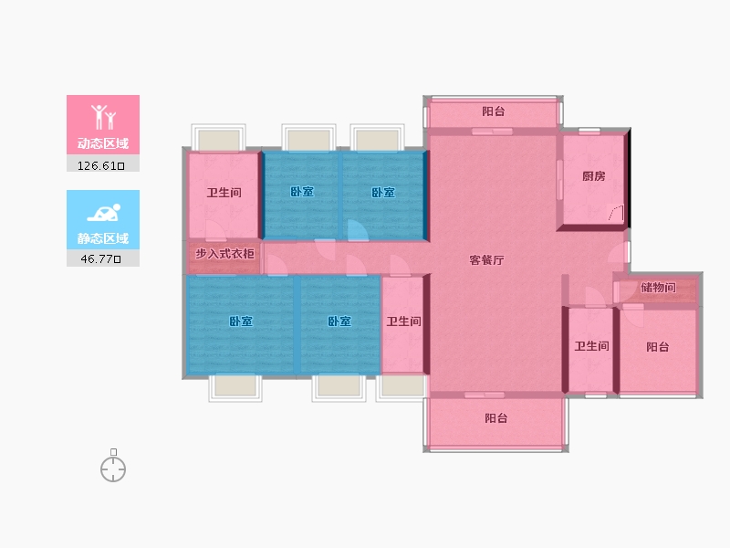 广东省-汕尾市-龙光玖龙府-154.94-户型库-动静分区