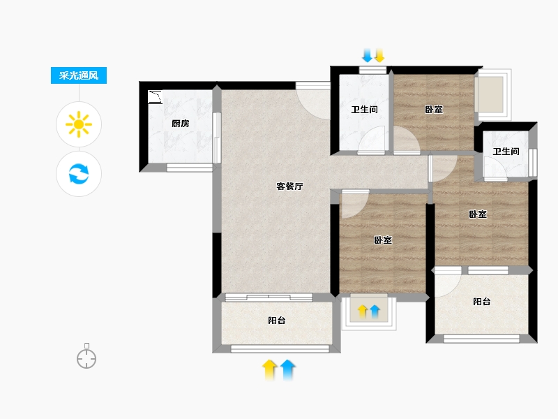 广东省-深圳市-星河荣御三期-62.57-户型库-采光通风