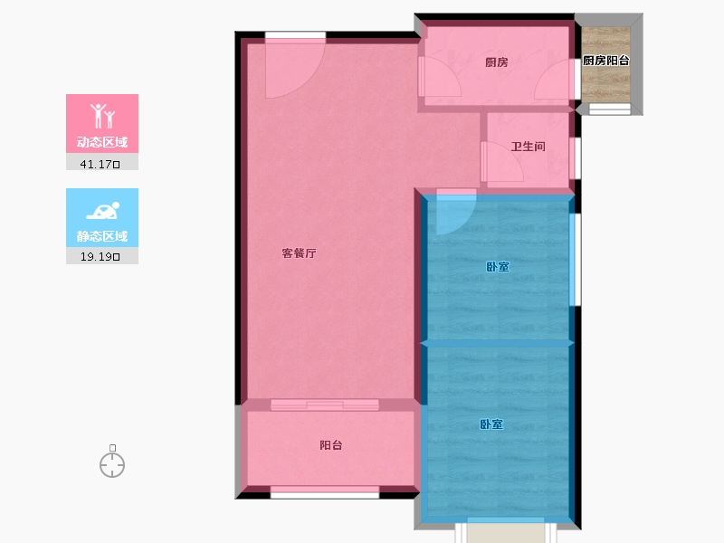 陕西省-西安市-满堂悦MOMΛ-55.49-户型库-动静分区