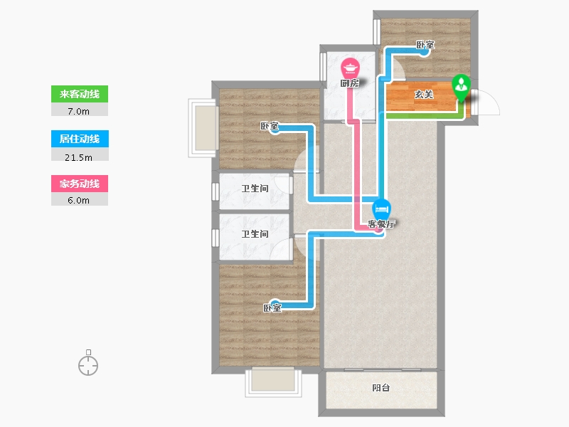 湖南省-怀化市-嘉鸿天街（榆园）-90.92-户型库-动静线