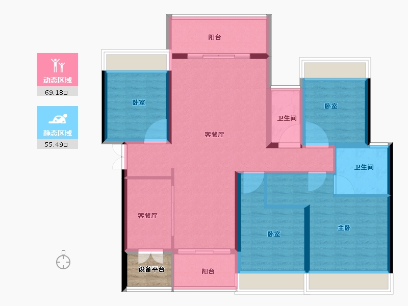 湖南省-娄底市-湘中府-115.60-户型库-动静分区