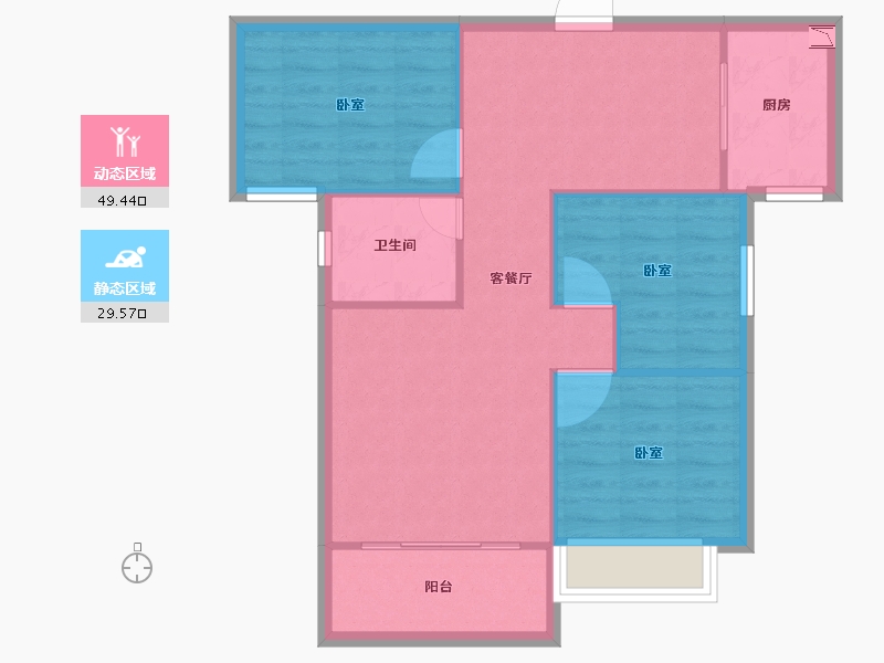 湖南省-怀化市-嘉鸿天街（榆园）-71.75-户型库-动静分区