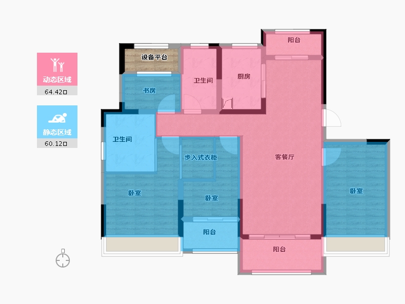 浙江省-嘉兴市-路劲嘉禾金茂府-114.00-户型库-动静分区