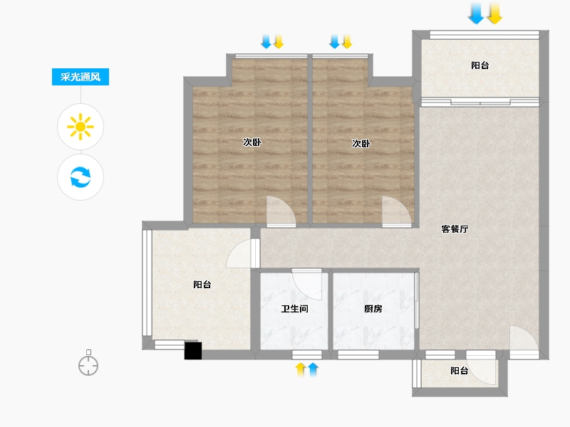 广东省-清远市-金地辉煌·富域城-74.29-户型库-采光通风