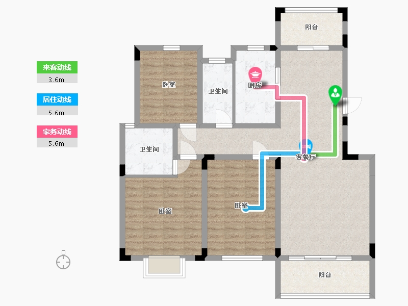 湖南省-衡阳市-金湘富都-109.53-户型库-动静线