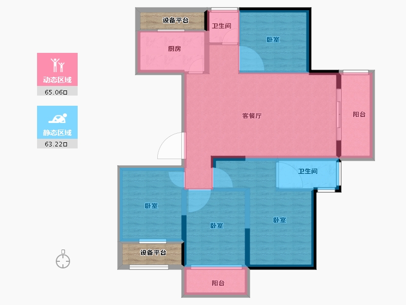 湖南省-常德市-月亮岛-122.00-户型库-动静分区