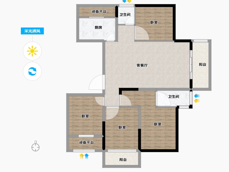 湖南省-常德市-月亮岛-122.00-户型库-采光通风