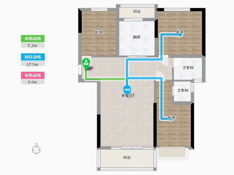 湖南省-怀化市-长鸿驰远华府-95.00-户型库-动静线