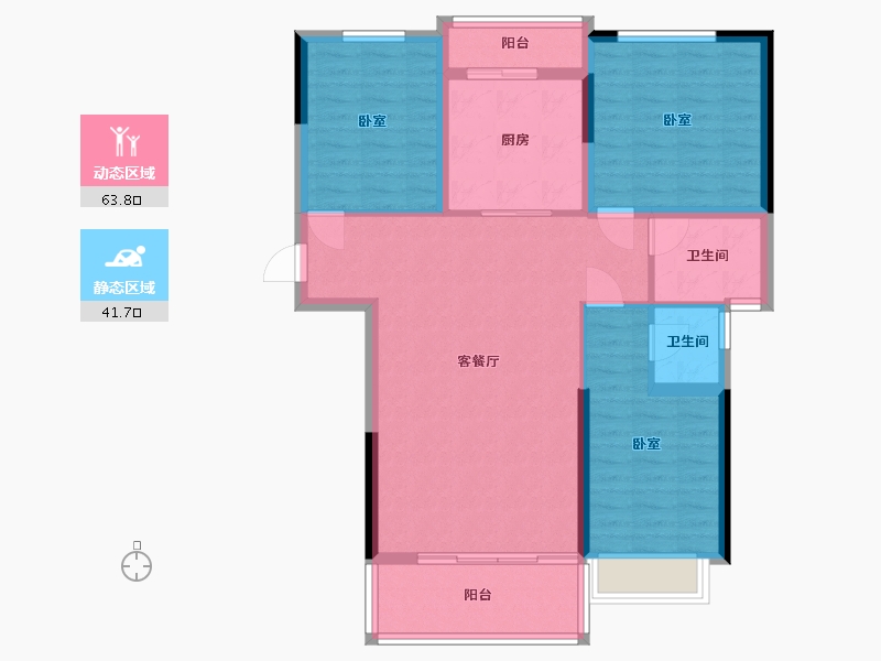 湖南省-怀化市-长鸿驰远华府-95.00-户型库-动静分区