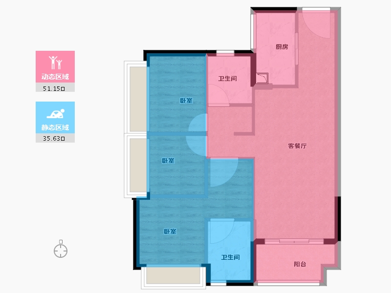 广东省-广州市-时代印象-78.00-户型库-动静分区