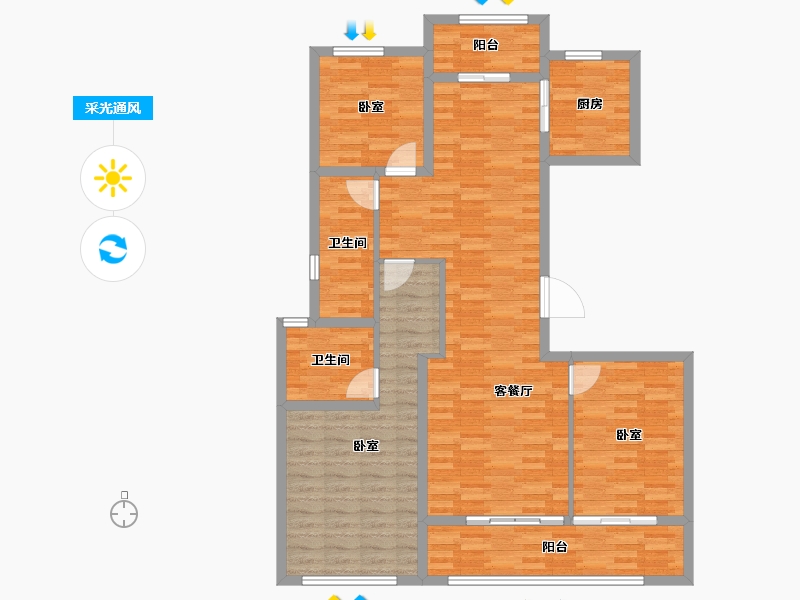 河南省-开封市-融创开封宸院-109.99-户型库-采光通风