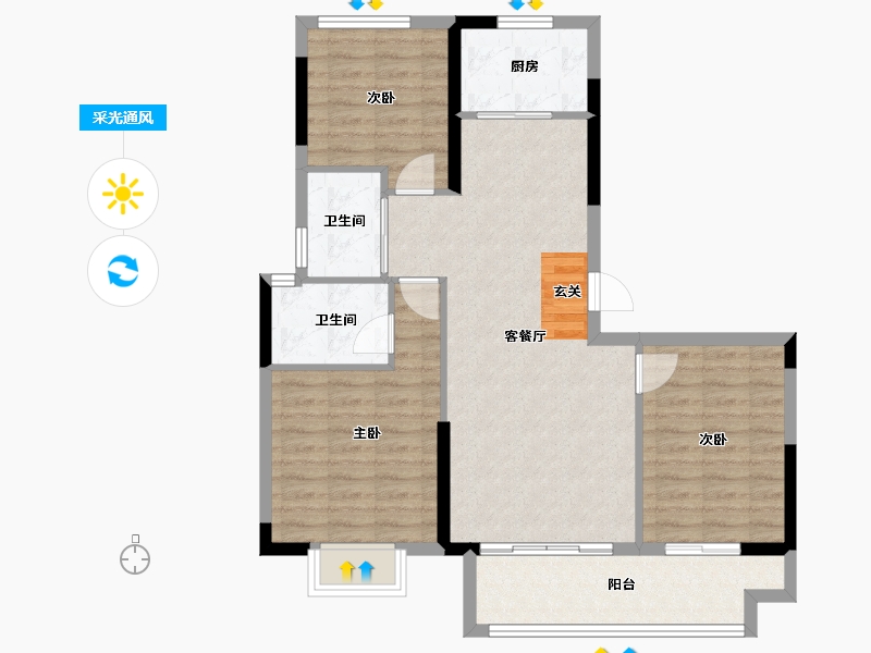 福建省-福州市-融信澜宸-88.00-户型库-采光通风