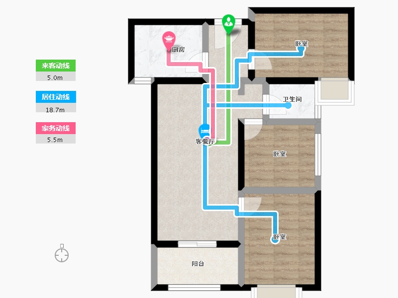 陕西省-西安市-满堂悦MOMΛ-64.06-户型库-动静线