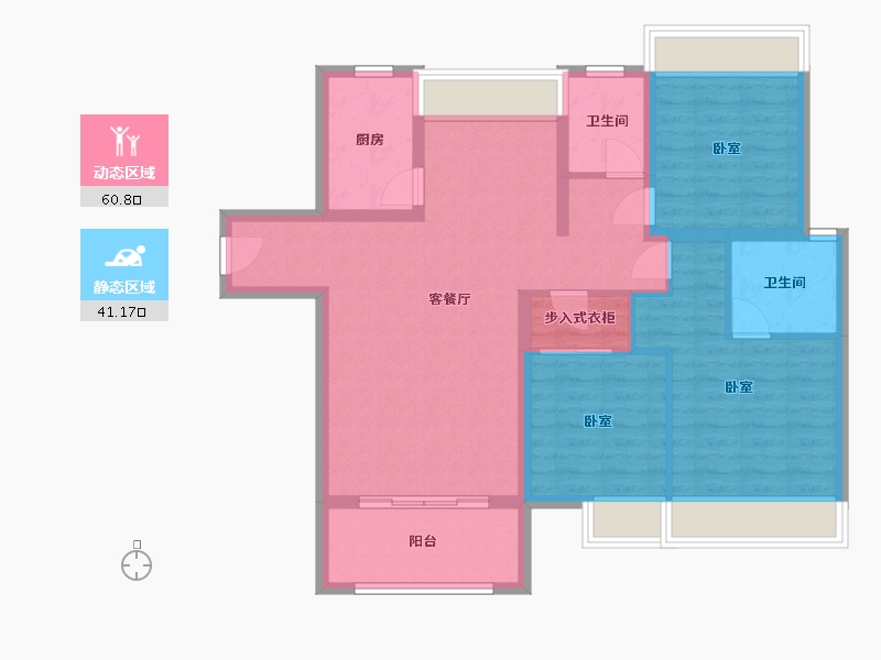 湖北省-孝感市-城际温哥华-90.95-户型库-动静分区