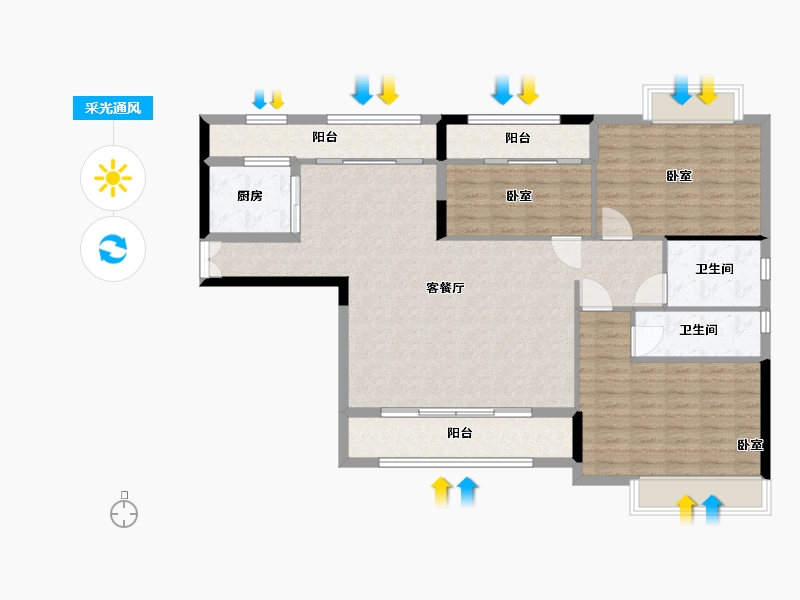 福建省-莆田市-新光·皇庭水岸-115.56-户型库-采光通风