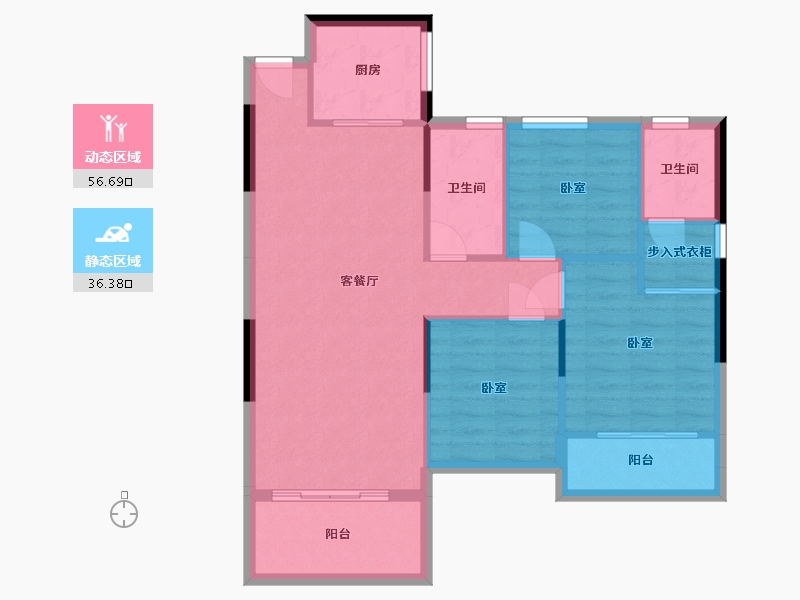 湖南省-衡阳市-瀚海·领秀城-84.65-户型库-动静分区