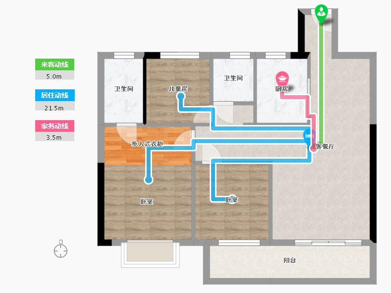 湖南省-衡阳市-绿地衡阳城际空间站-80.76-户型库-动静线