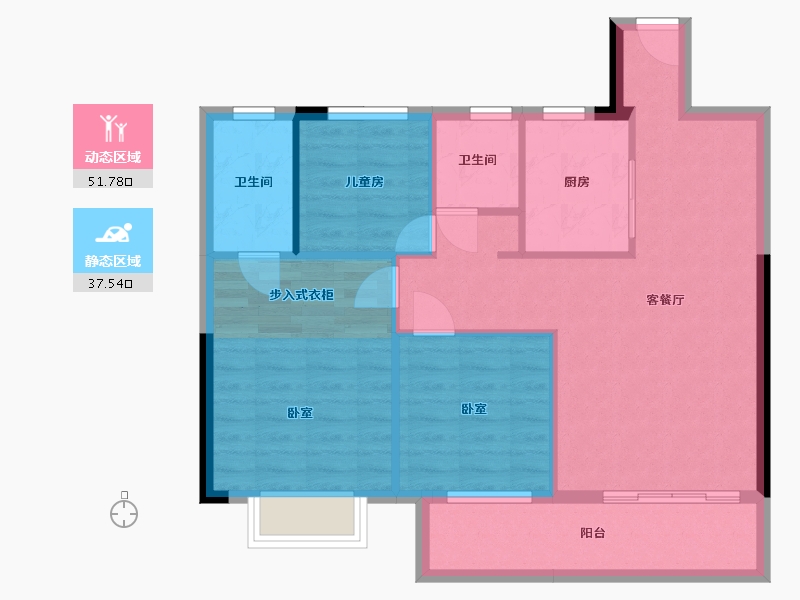 湖南省-衡阳市-绿地衡阳城际空间站-80.76-户型库-动静分区