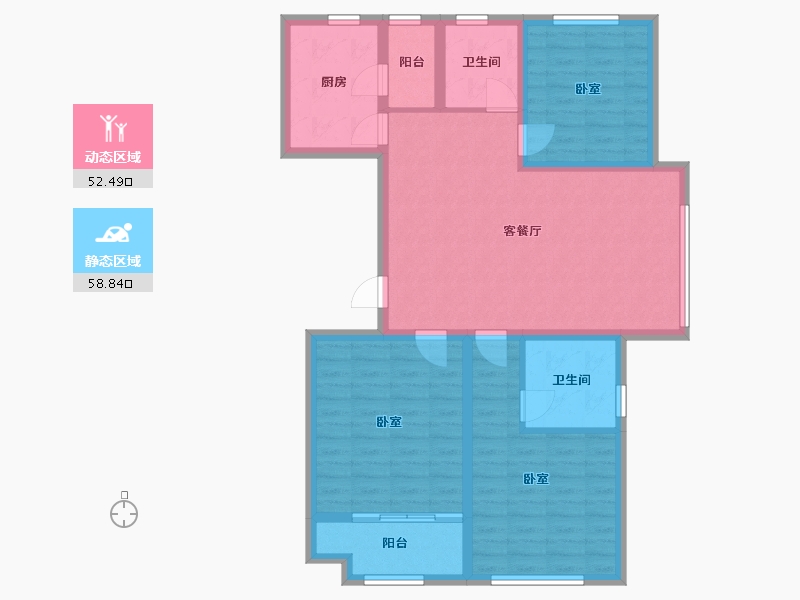 山东省-淄博市-聚恒逸居馨苑-99.78-户型库-动静分区