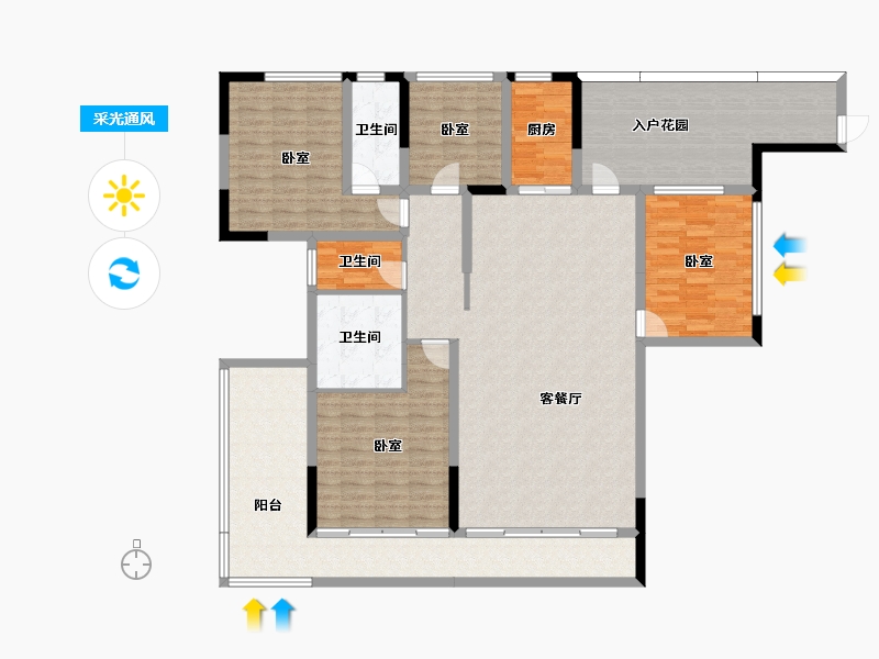 广东省-清远市-君廷湖山-170.77-户型库-采光通风