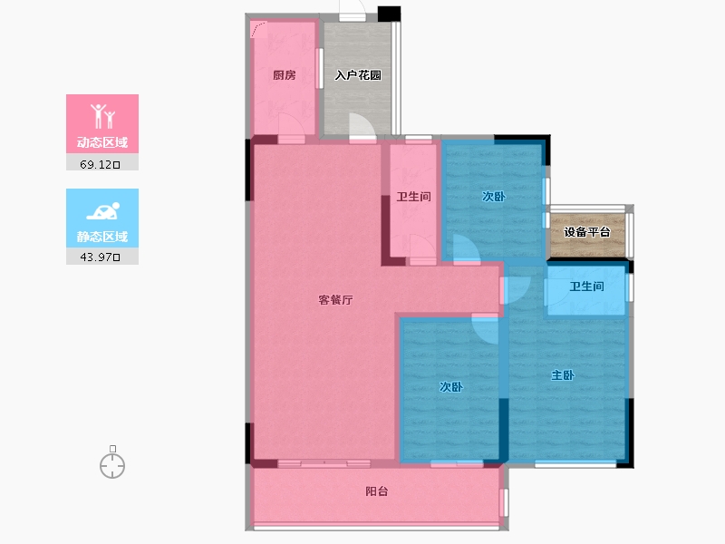 广东省-清远市-君廷湖山-110.18-户型库-动静分区