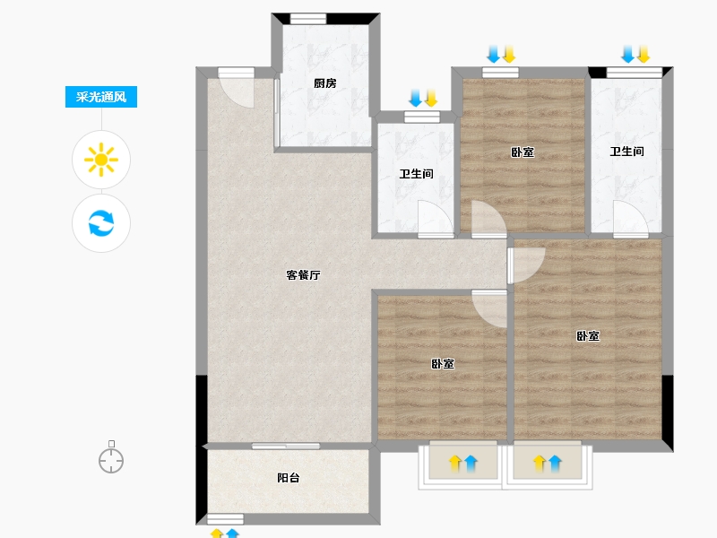 浙江省-湖州市-中梁首府-83.03-户型库-采光通风