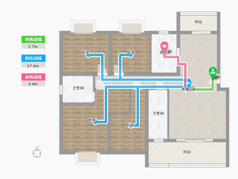 湖南省-衡阳市-金湘富都-119.57-户型库-动静线