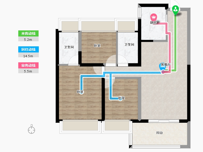 广东省-深圳市-花样年·旭辉·好时光-77.14-户型库-动静线