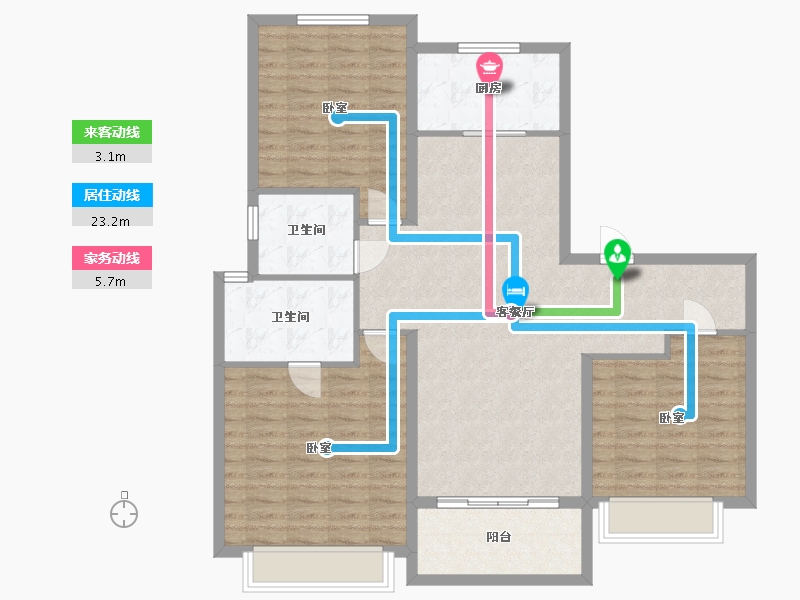 山东省-淄博市-金科集美嘉悦-113.08-户型库-动静线