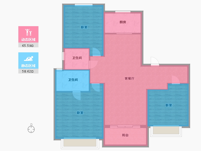 山东省-淄博市-金科集美嘉悦-113.08-户型库-动静分区